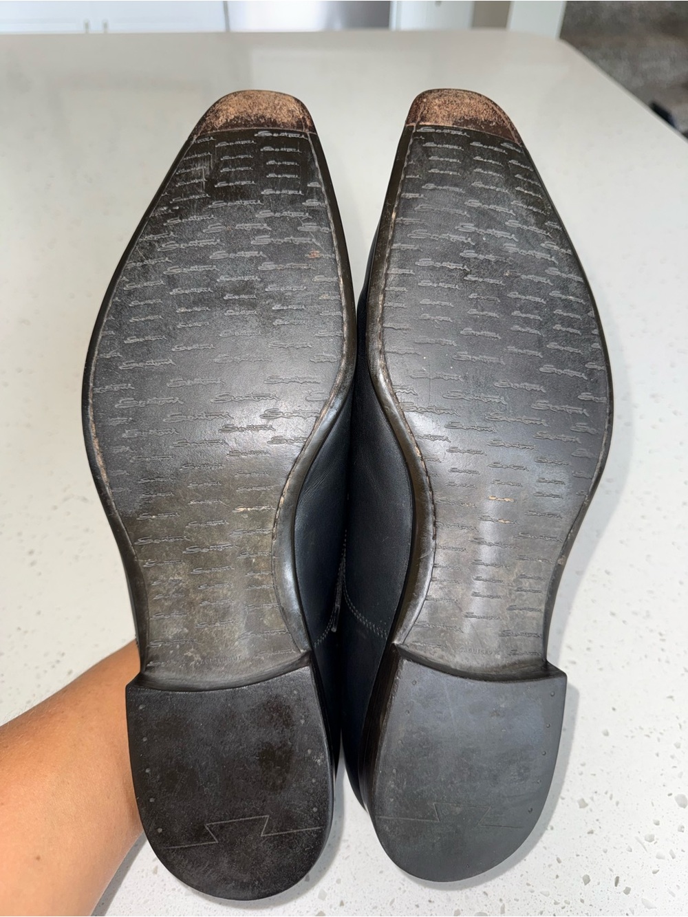 Santoni Black Leather Derby Shoes - Picture 9 of 13